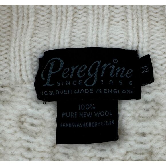 Peregrine by J Glover Made in England Wool Cable Knit Leather Button Cardigan Sw - Picture 4 of 11